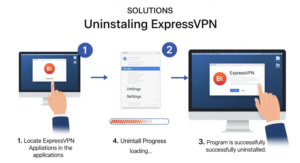 ExpressVPNがアンインストールできない原因