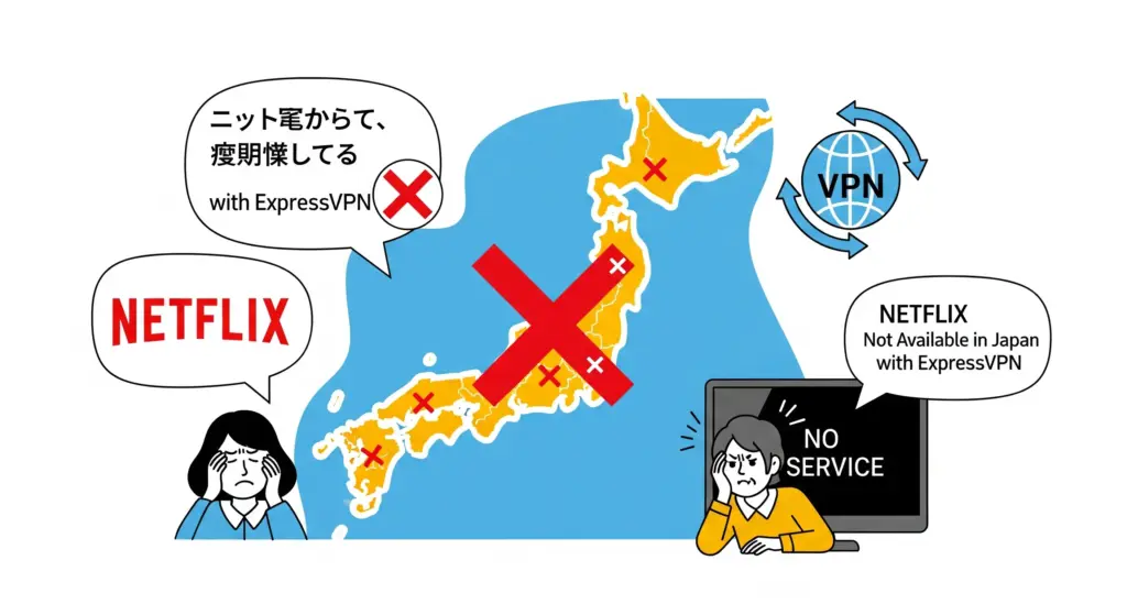 ExpressVPNでNetflixが日本で見れない場合の総括