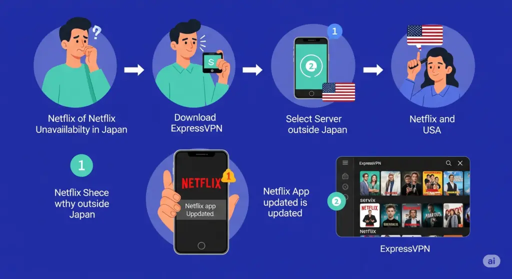 ExpressVPNでNetflixが日本で見れない時の解決策